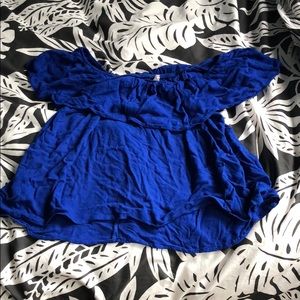 Altar’d state royal blue off the shoulder top
